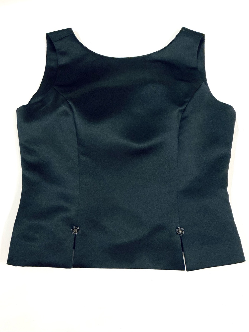 KASPER, Black Sleeveless Scoop Neck Shell Top, Size 2P, NWT